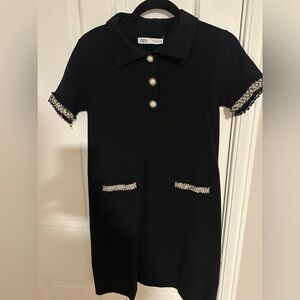 Black short sleeve classy Zara dress size small